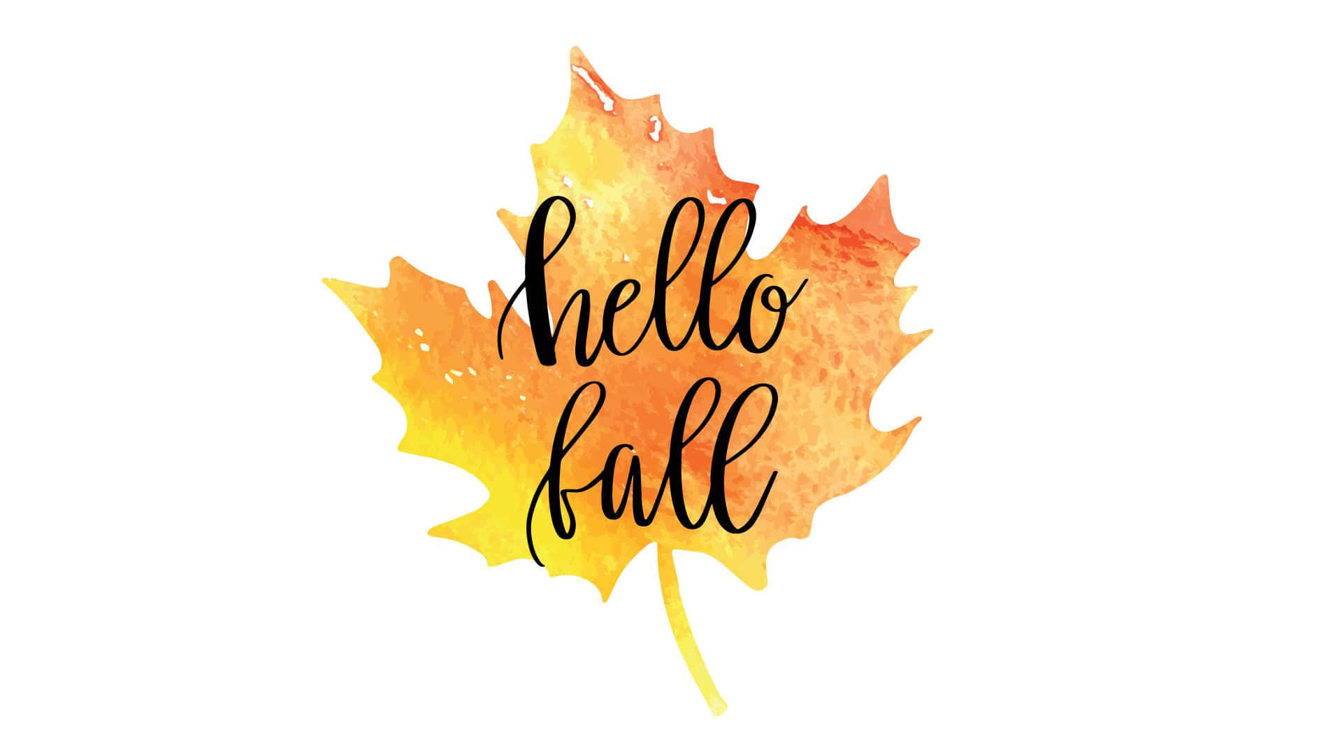 hello fall, watercolor maple leaf, warm autumn hues, Full HD Desktop Wallpaper