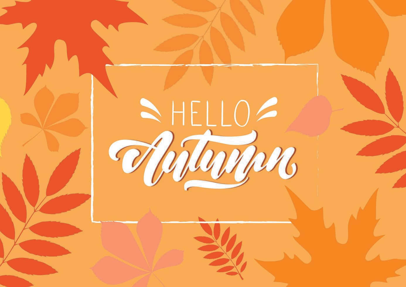 Hello Autumn, orange red, yellow, HD Desktop Wallpaper