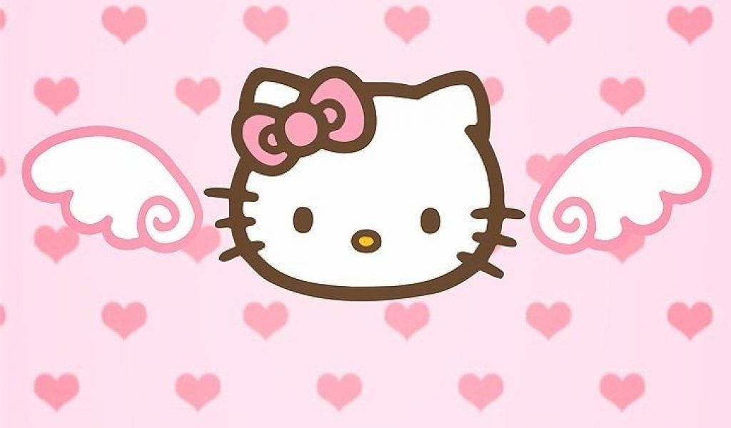 Hello Kitty, angel wings, pink bow, SD Desktop Wallpaper