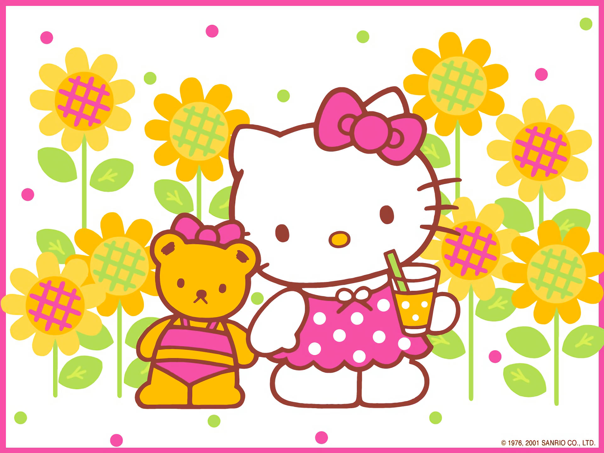 Hello Kitty, teddy bear, pink outfits, Full HD Desktop Wallpaper
