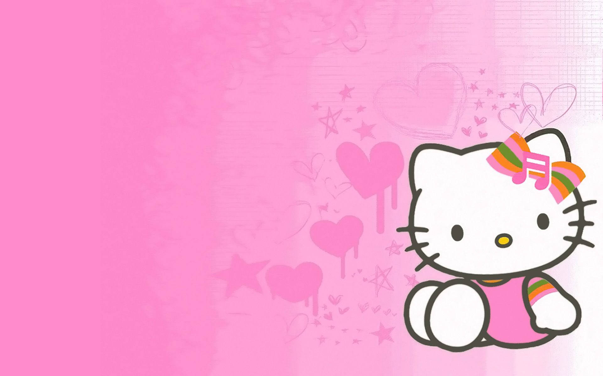 Hello Kitty, pink, orange, Full HD Desktop Wallpaper