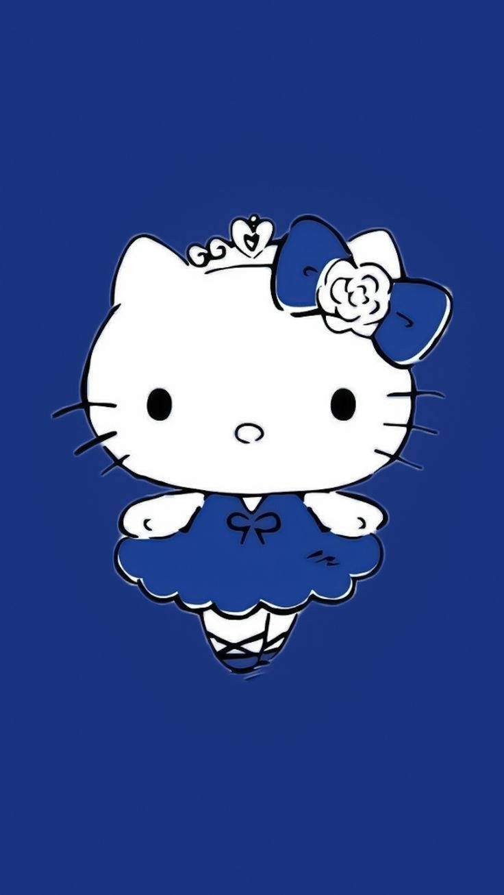 Hello Kitty, blue ballet outfit, crown, HD Phone Wallpaper