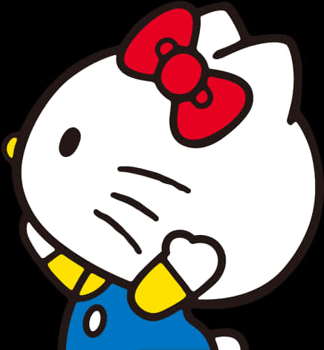 Hello Kitty, red bow, blue overalls, SD Phone Wallpaper