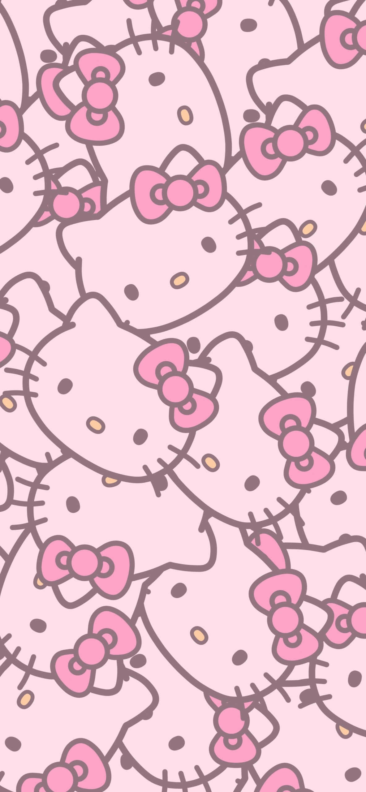 Hello Kitty, pink pattern, pastel pink background, 2K Phone Wallpaper