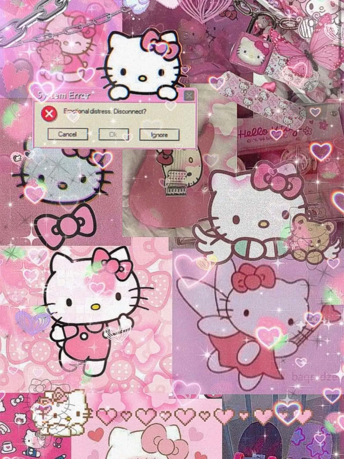 Hello Kitty, Hello Kitty Friends, pink collage aesthetic, HD Phone Wallpaper