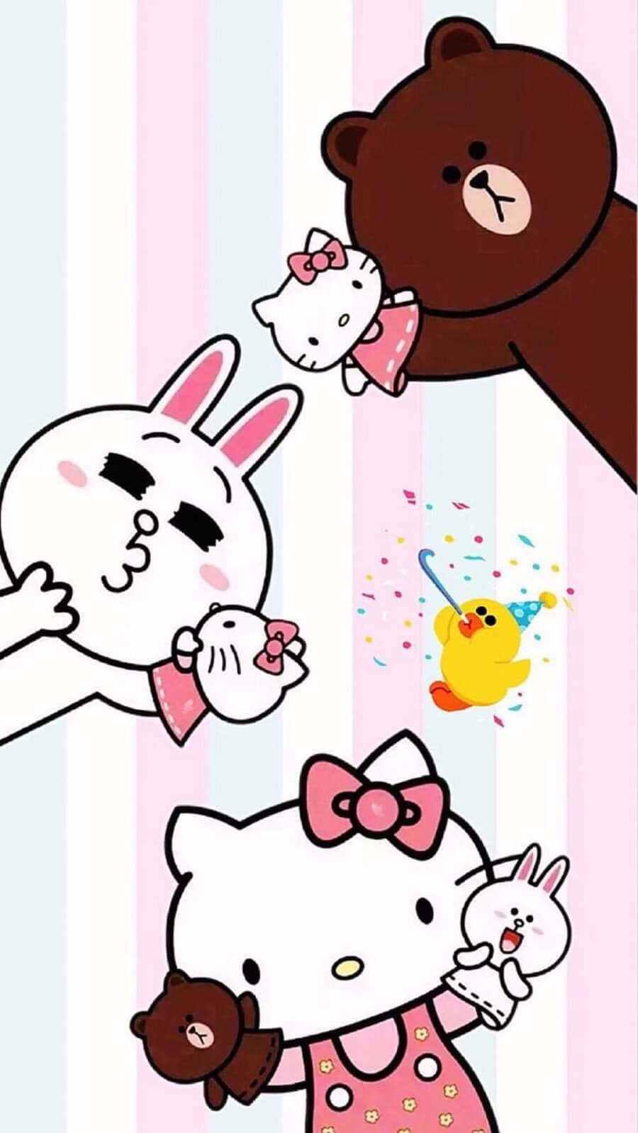 Hello Kitty, Brown Bear, Rabbit, HD Phone Wallpaper