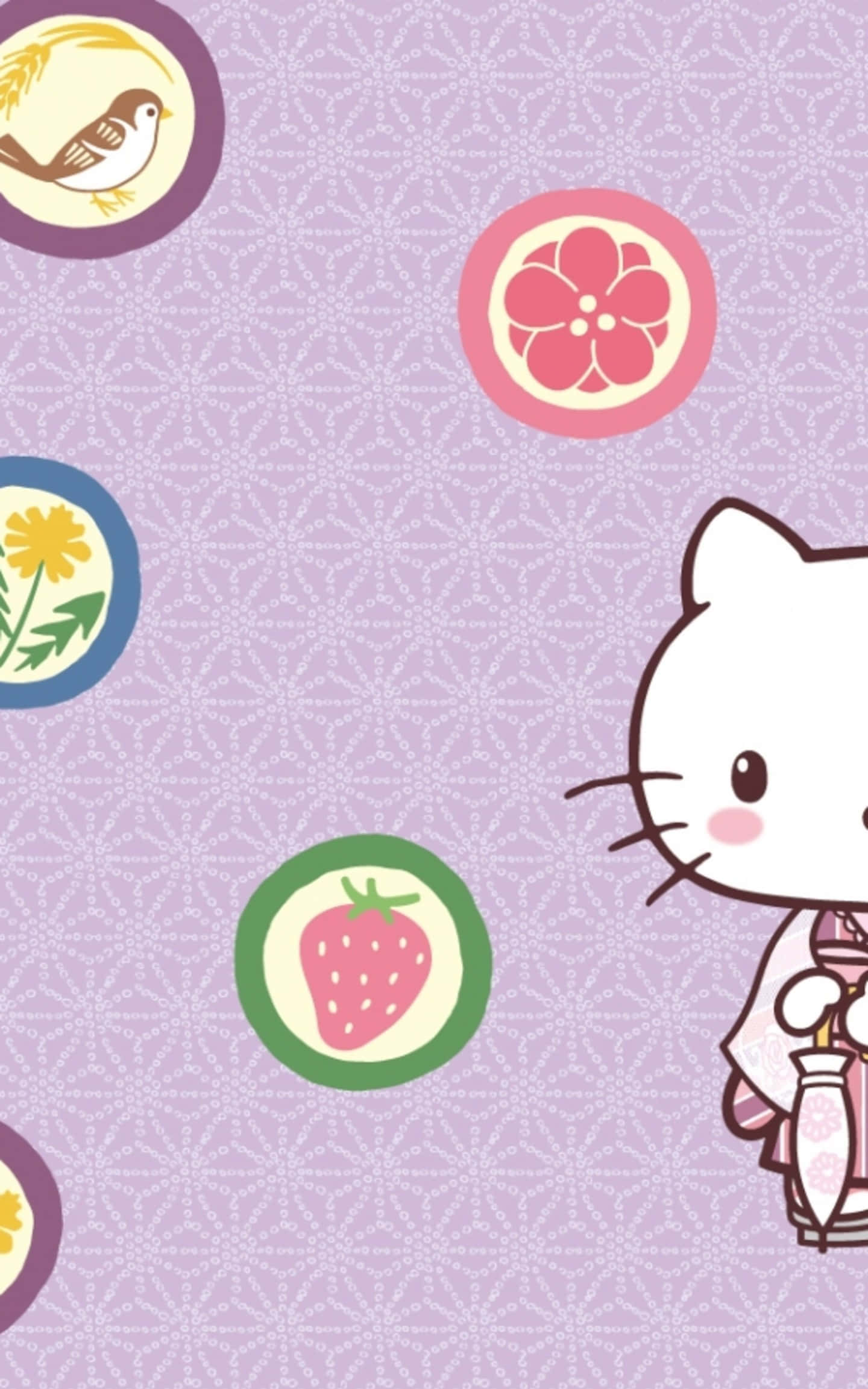 Hello Kitty, pink kimono, teapot, Full HD Phone Wallpaper