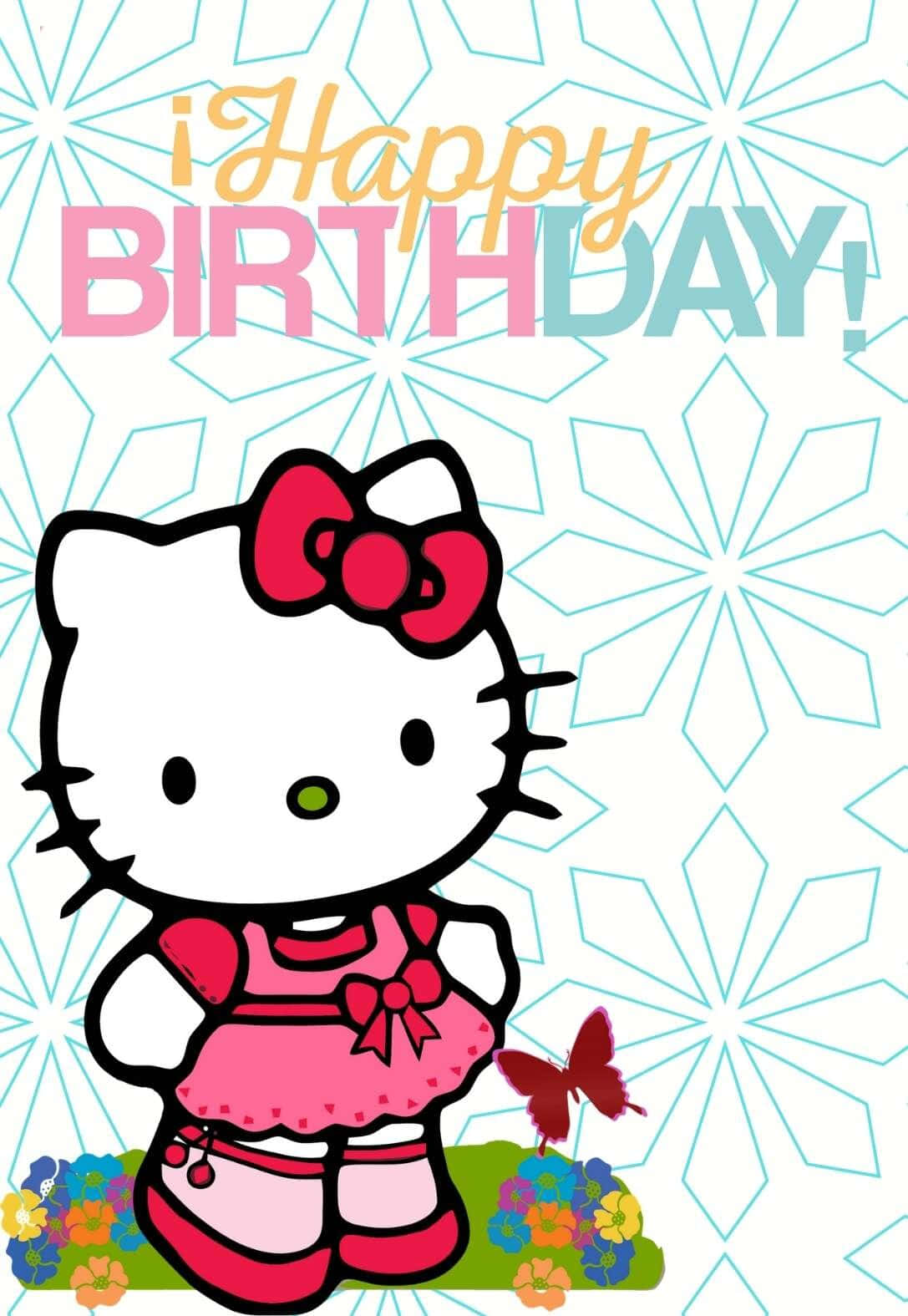 Hello Kitty, pink dress, red bow, HD Phone Wallpaper