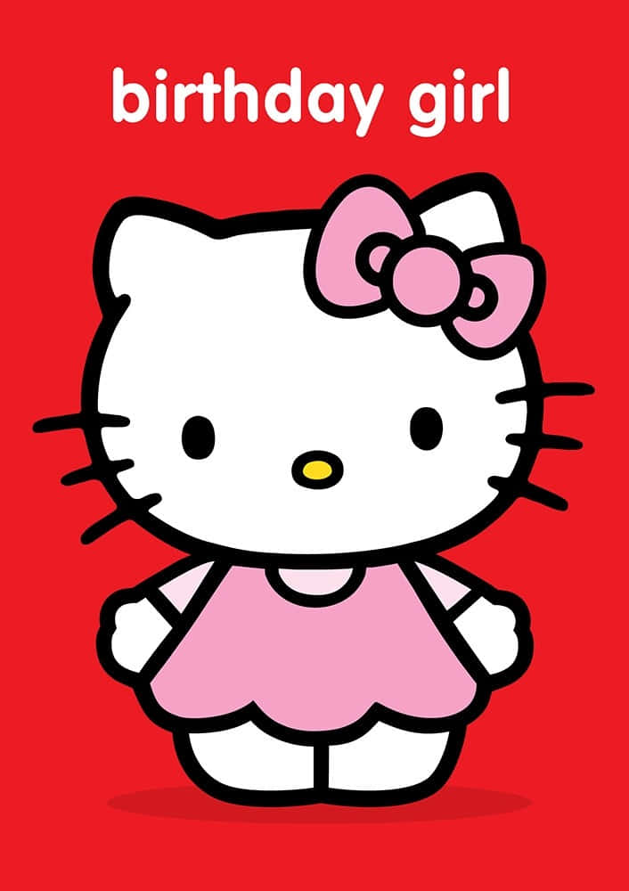 Hello Kitty, pink dress, bow, SD Phone Wallpaper