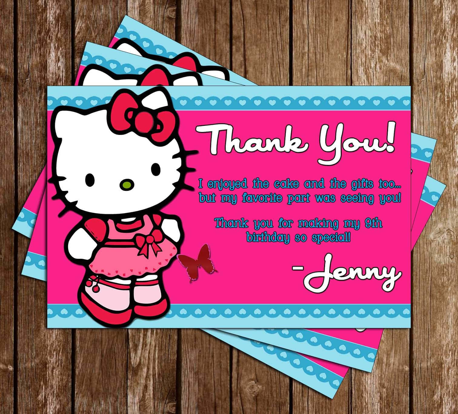 Hello Kitty, birthday party theme, pink and blue hearts, HD Desktop Wallpaper