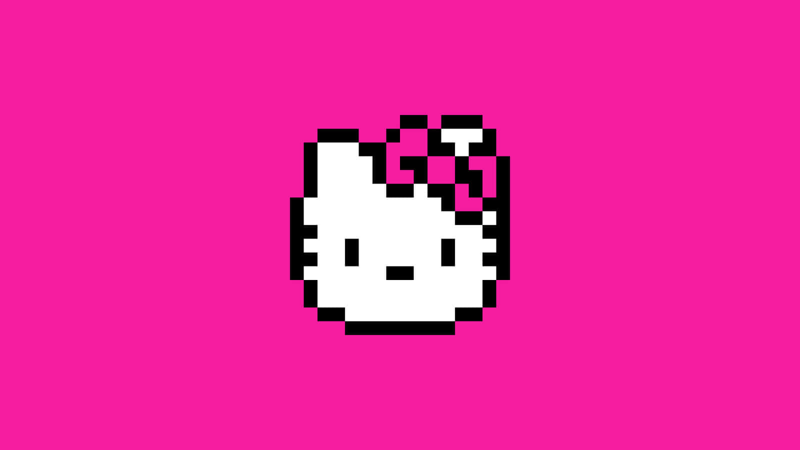 Hello Kitty, pink bow, hot pink background, HD Desktop Wallpaper
