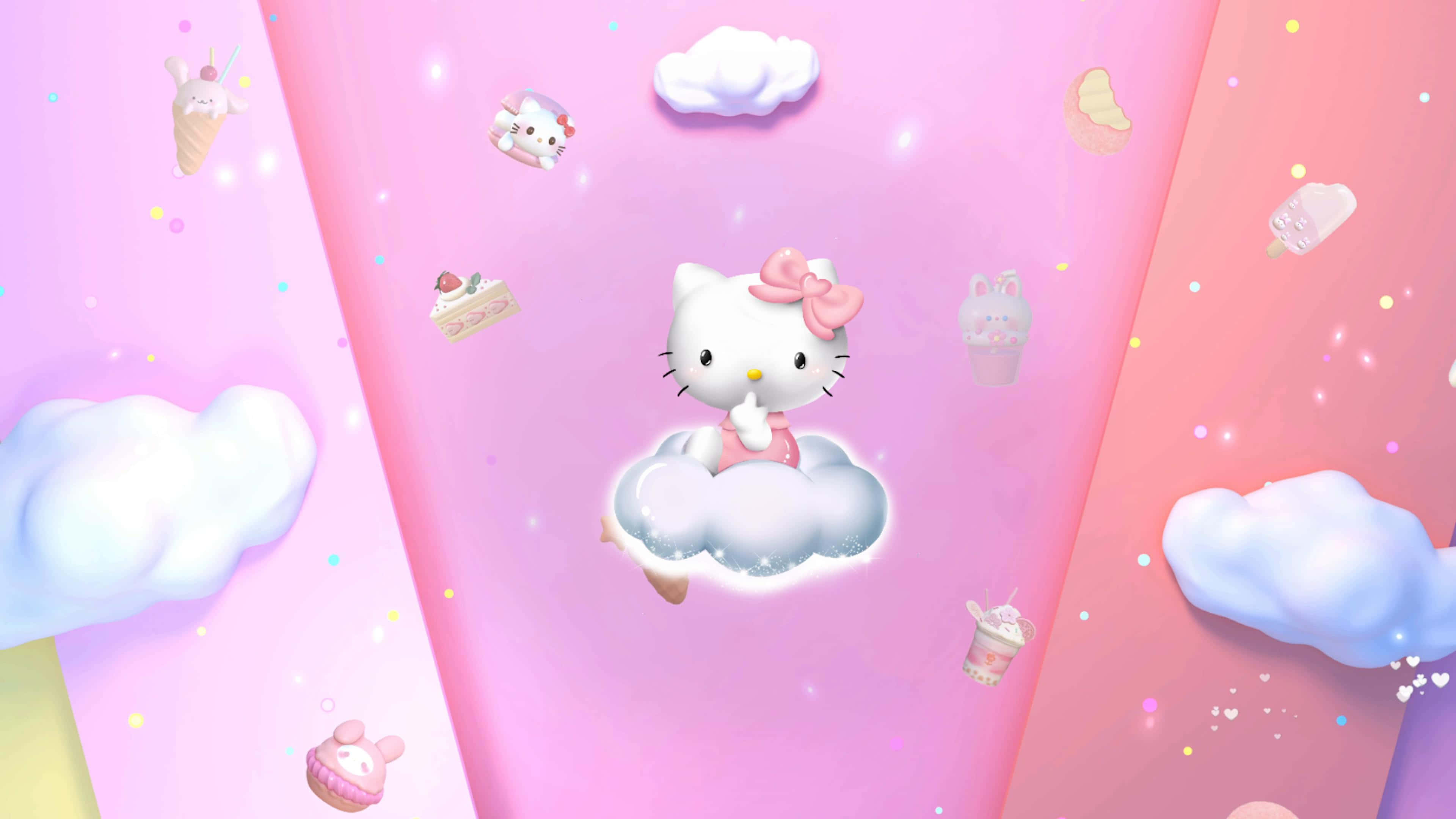 Hello Kitty, cloud, pastel sweets, 4K Desktop Wallpaper