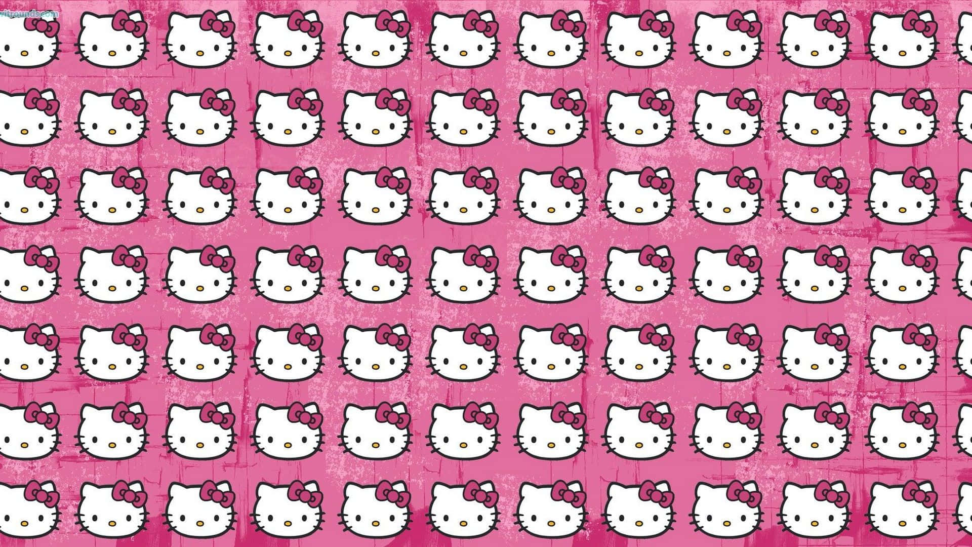 Hello Kitty, pink, red bows, Full HD Desktop Wallpaper
