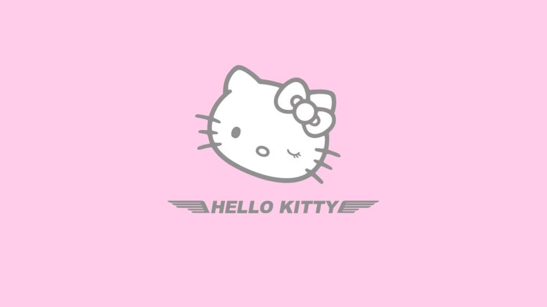 Hello Kitty, pink background, white logo, Full HD Desktop Wallpaper