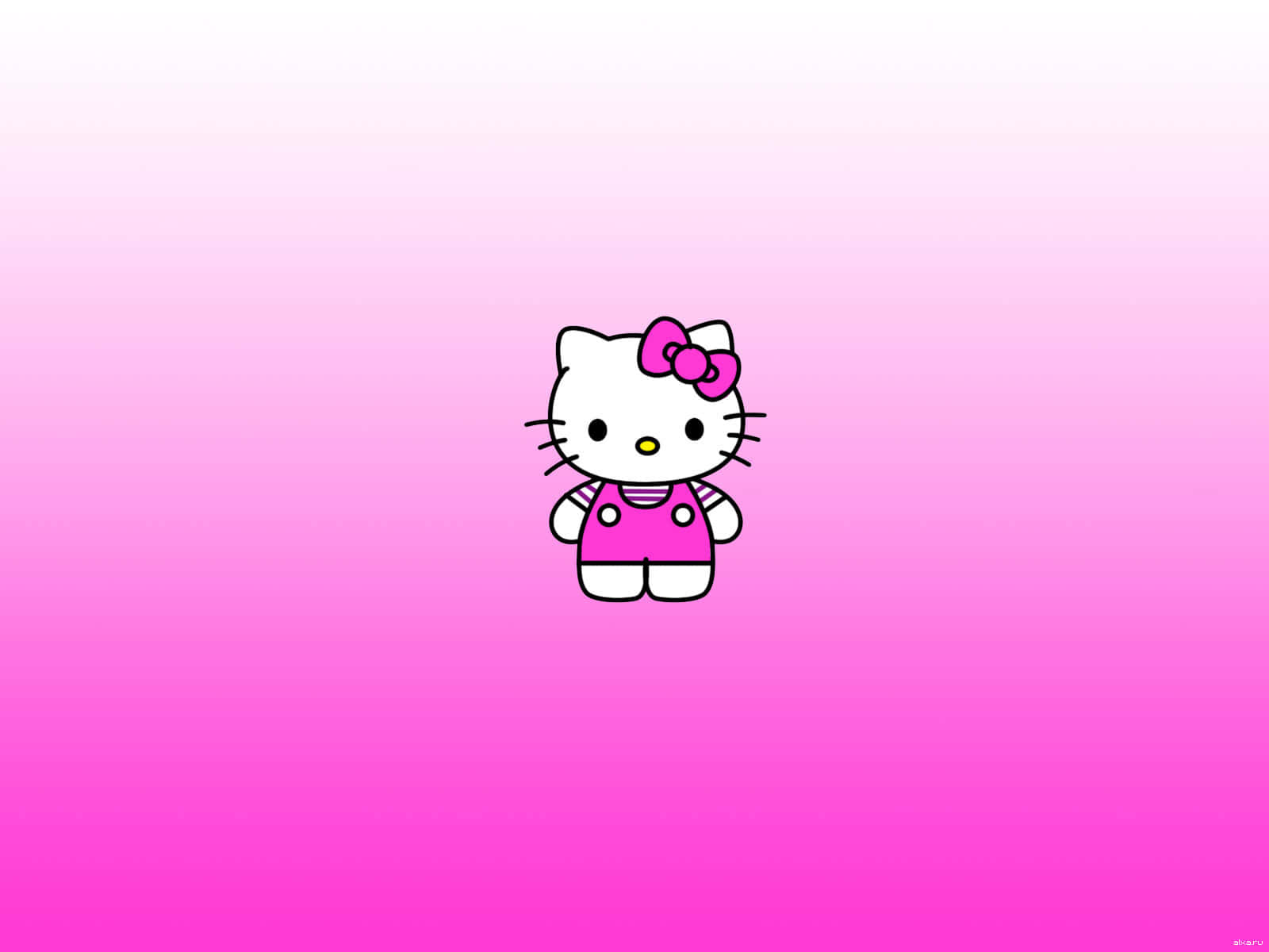 Hello Kitty, pink bow, overalls, HD Desktop Wallpaper