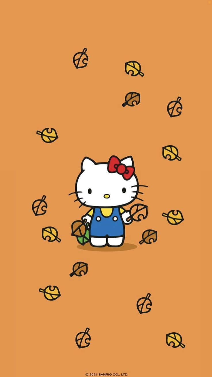 Hello Kitty, blue overalls, basket, HD Phone Wallpaper