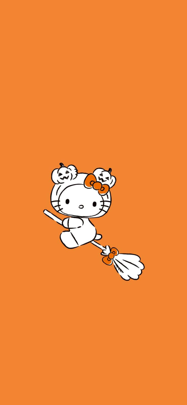 Hello Kitty, witch, pumpkin ears, HD Phone Wallpaper