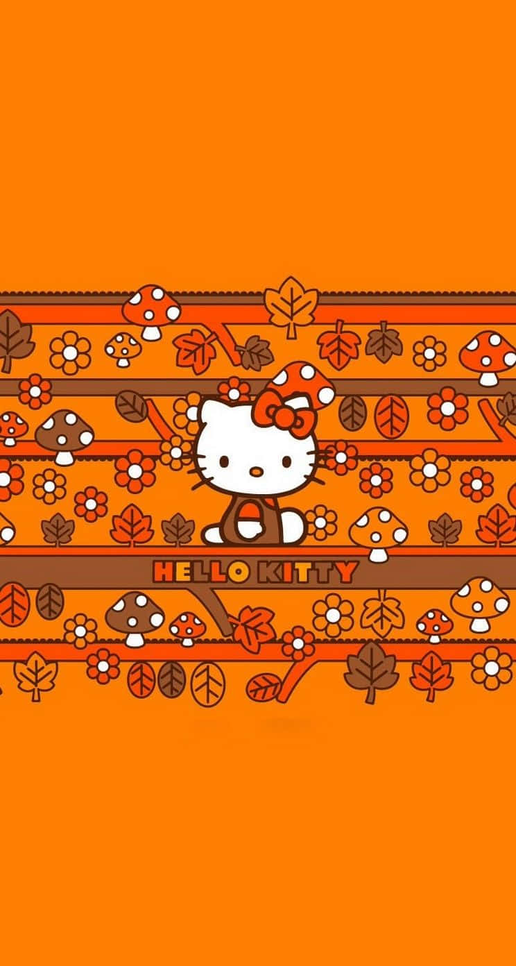 Hello Kitty, autumn-themed, vibrant orange, HD Phone Wallpaper