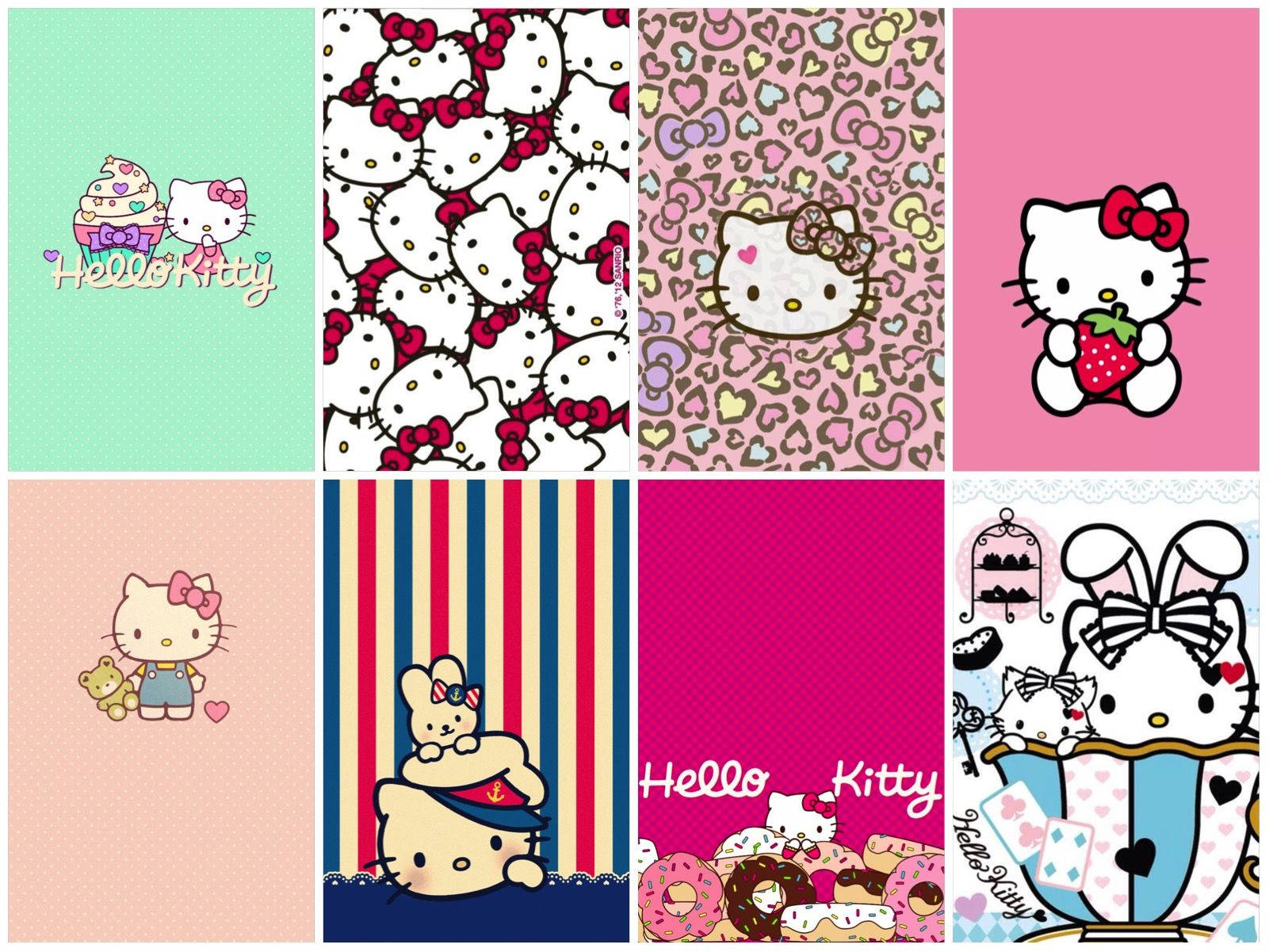 Hello Kitty, pastel colors, bows, HD Desktop Wallpaper