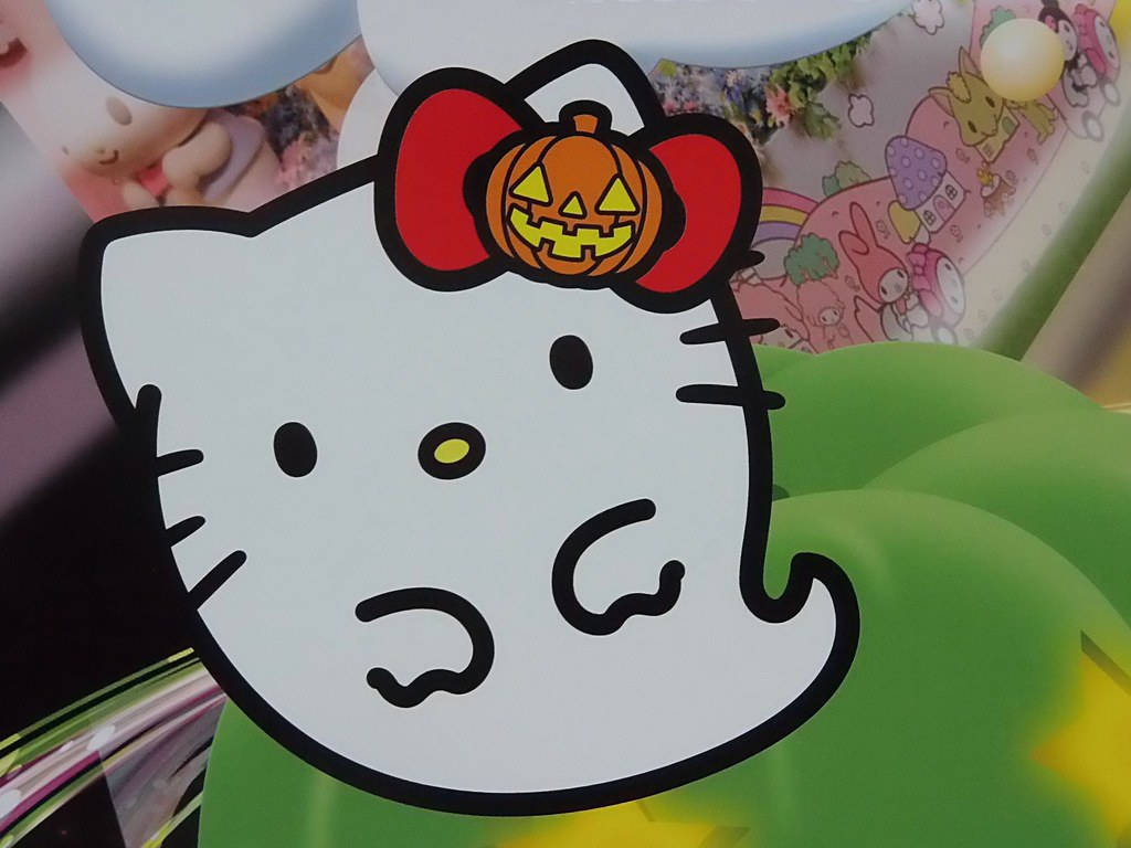 Hello Kitty, Halloween, white ghost, SD Desktop Wallpaper