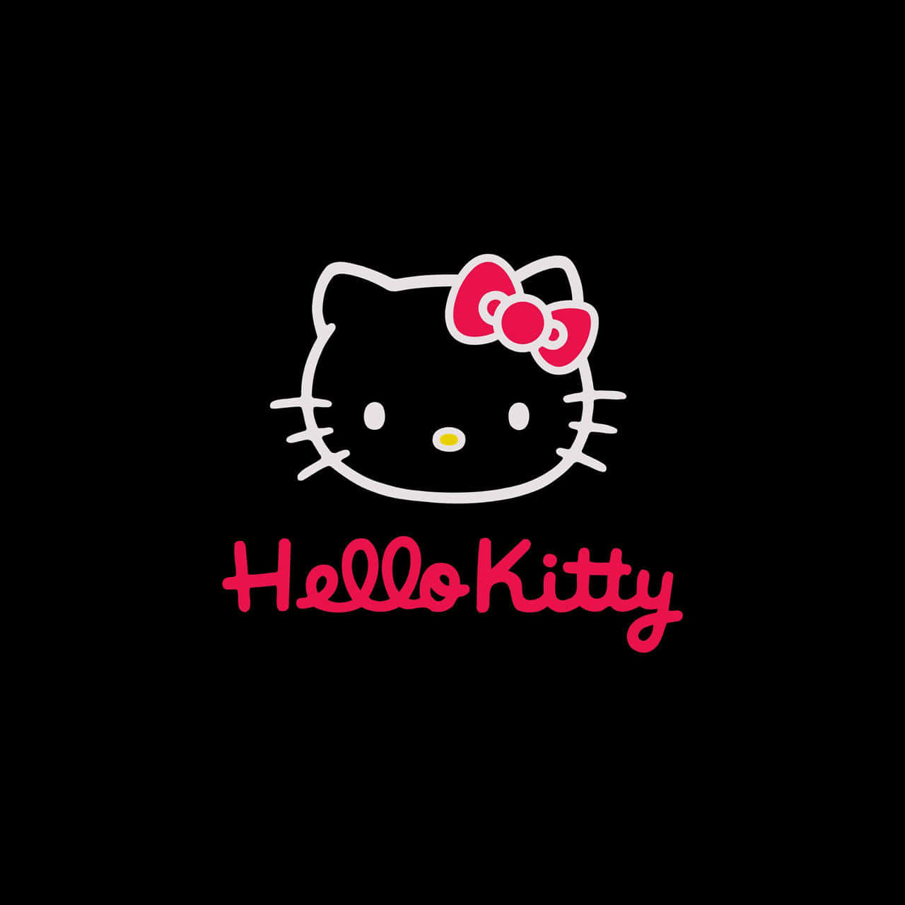 Hello Kitty, red bow, black background, HD Desktop Wallpaper