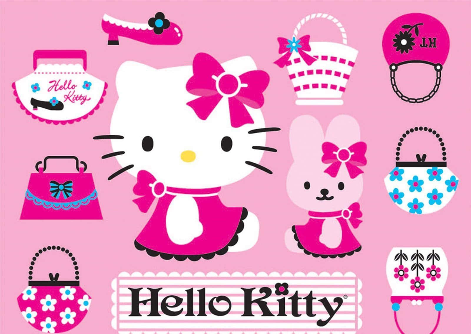 Hello Kitty, pink outfits, accessories, HD Desktop Wallpaper
