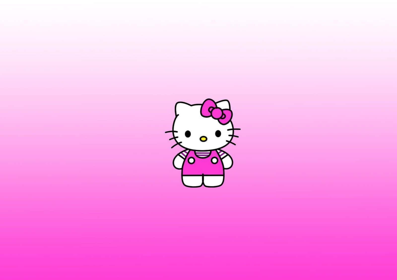 Hello Kitty, pink overalls, bow, HD Desktop Wallpaper