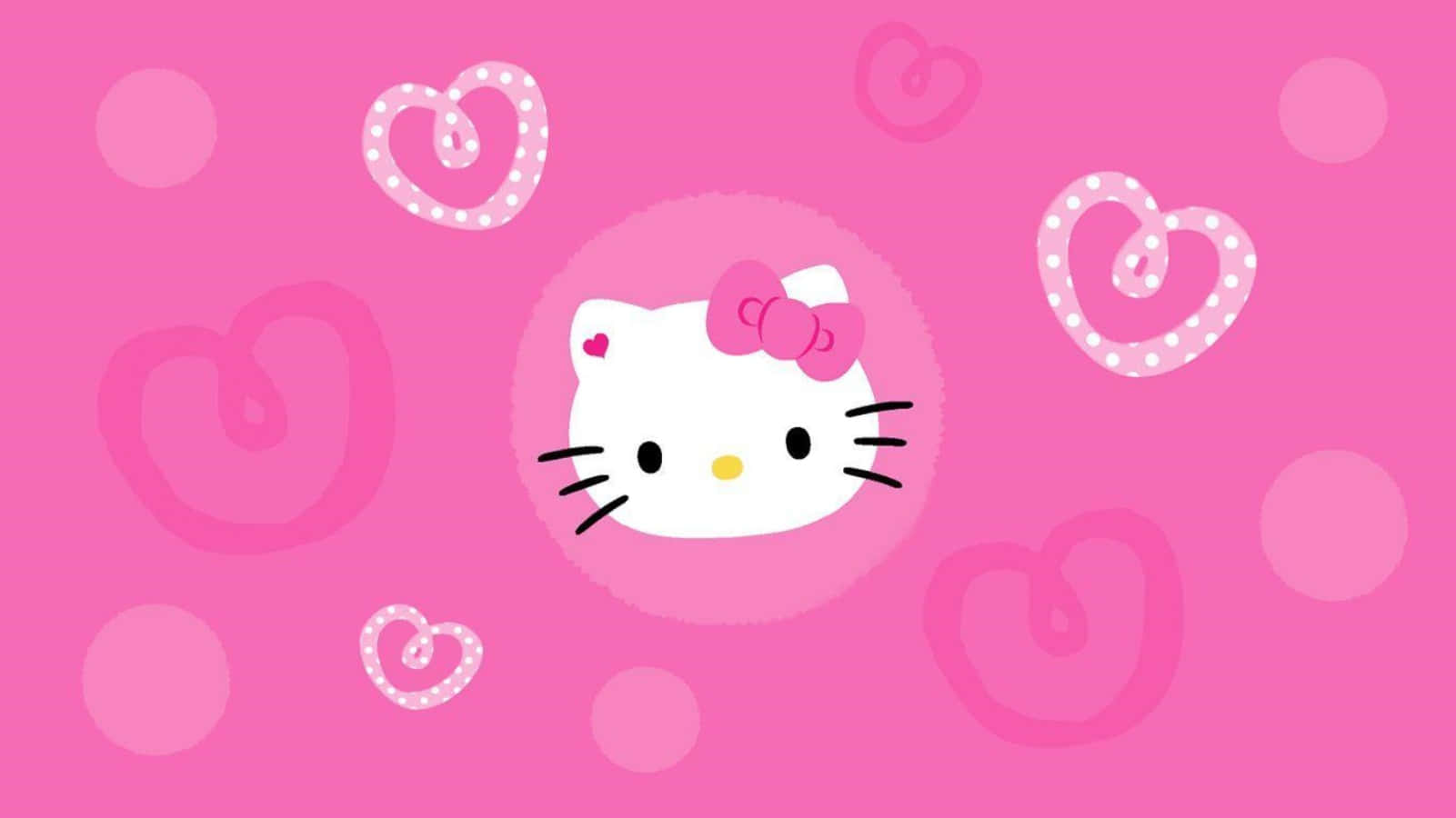 Hello Kitty, pink bow, vibrant pink background, HD Desktop Wallpaper