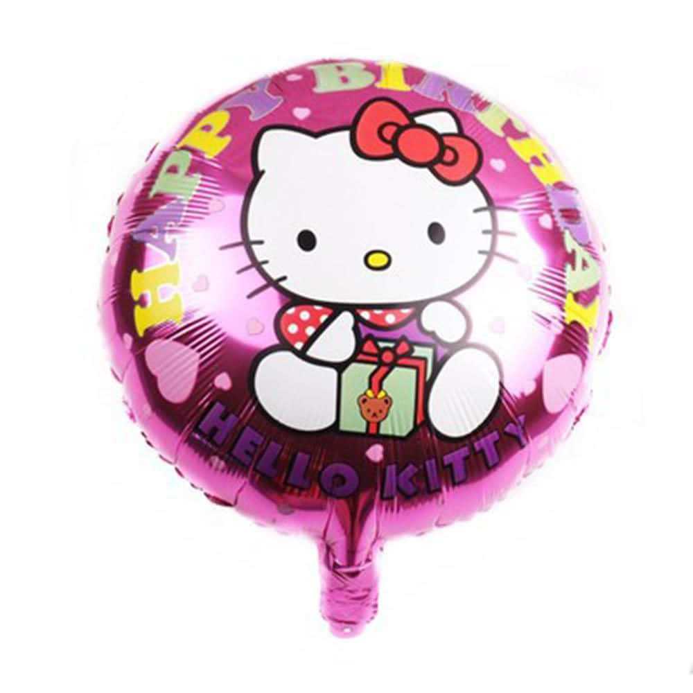 Hello Kitty, Happy Birthday, pink foil balloon, SD Desktop Wallpaper