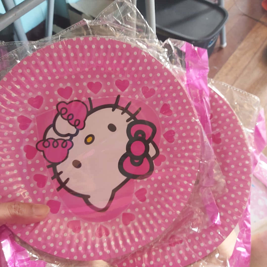 Hello Kitty, pink, white polka dots, SD Desktop Wallpaper