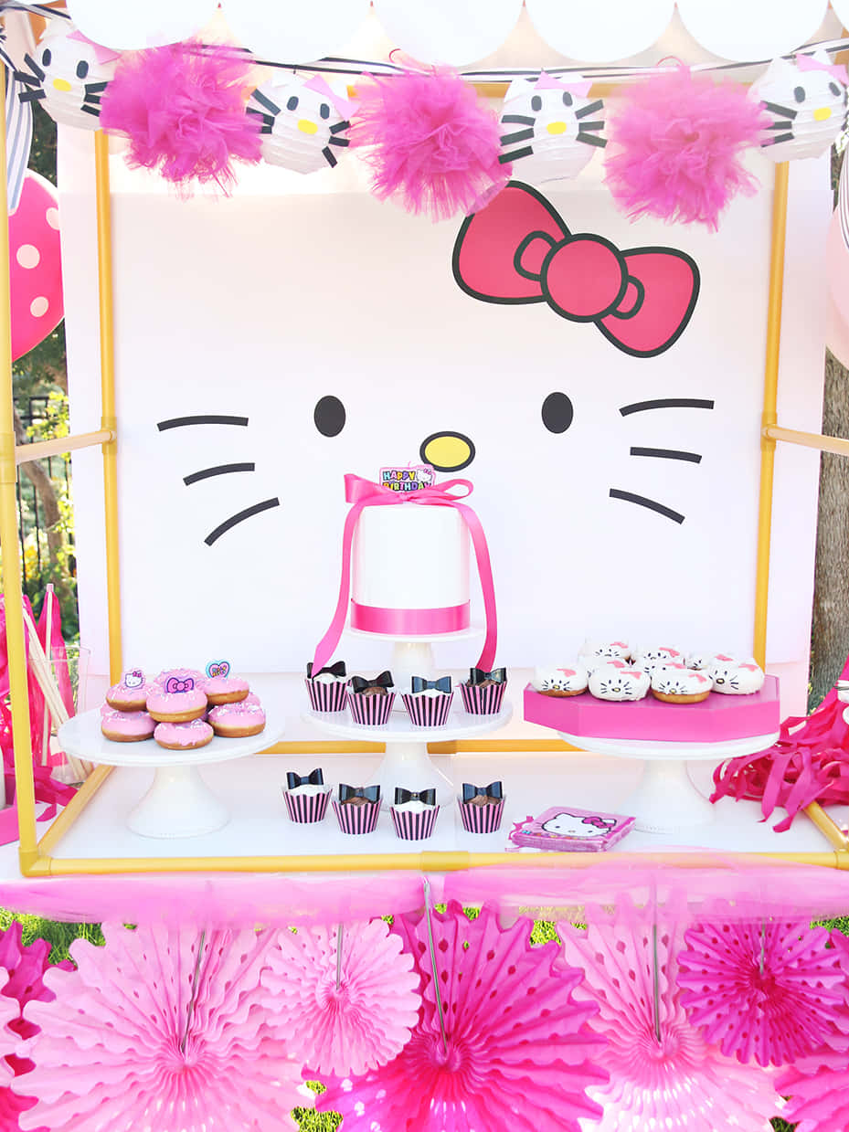 Hello Kitty, pink, cupcakes, SD Phone Wallpaper