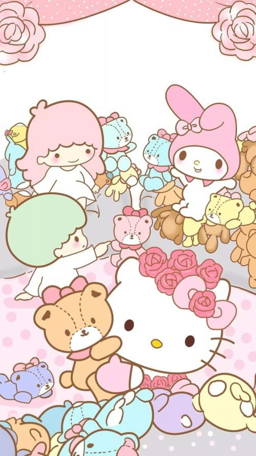 Hello Kitty, friends, soft pink, HD Phone Wallpaper