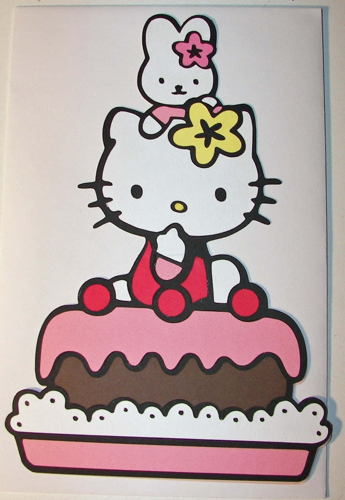 Hello Kitty, birthday, pink-frosted cake, HD Phone Wallpaper