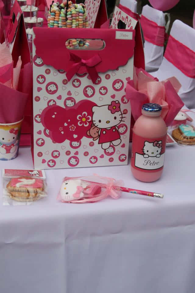 Hello Kitty, party, pink, SD Phone Wallpaper