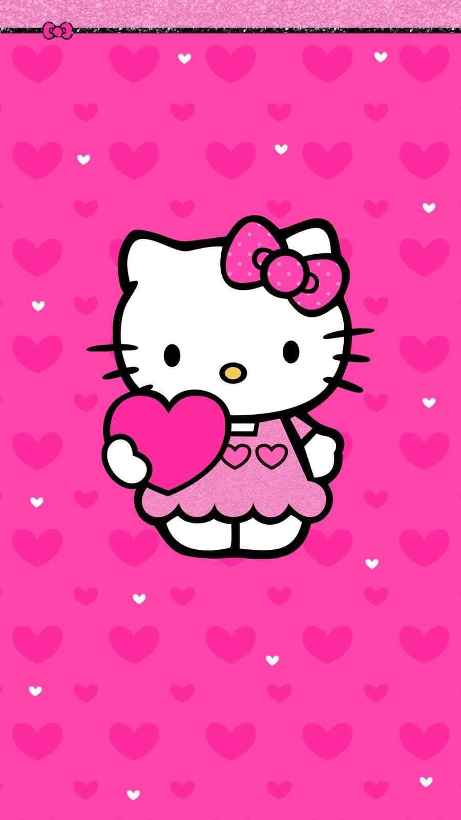 Hello Kitty, pink dress, heart, HD Phone Wallpaper