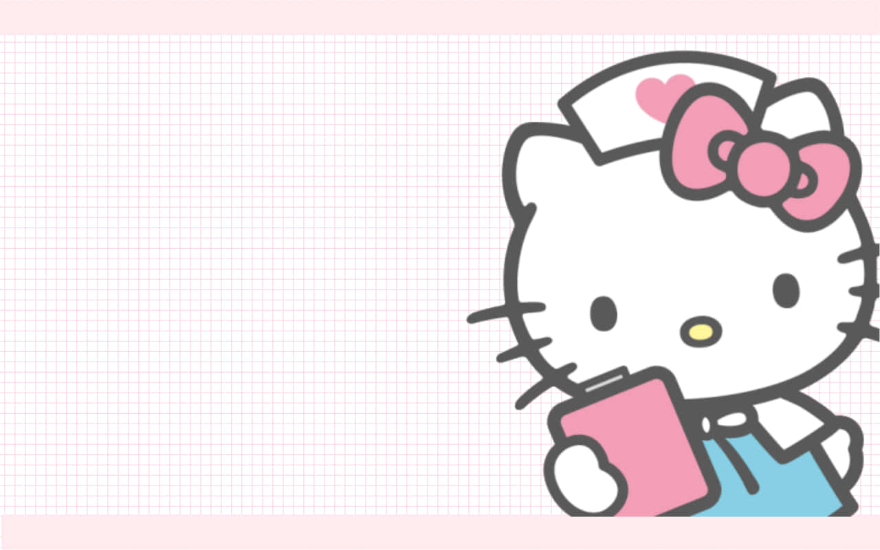 Hello Kitty, nurse outfit, pink clipboard, HD Desktop Wallpaper