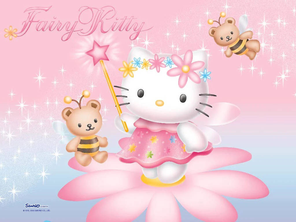 Hello Kitty, fairy, pink dress, SD Desktop Wallpaper