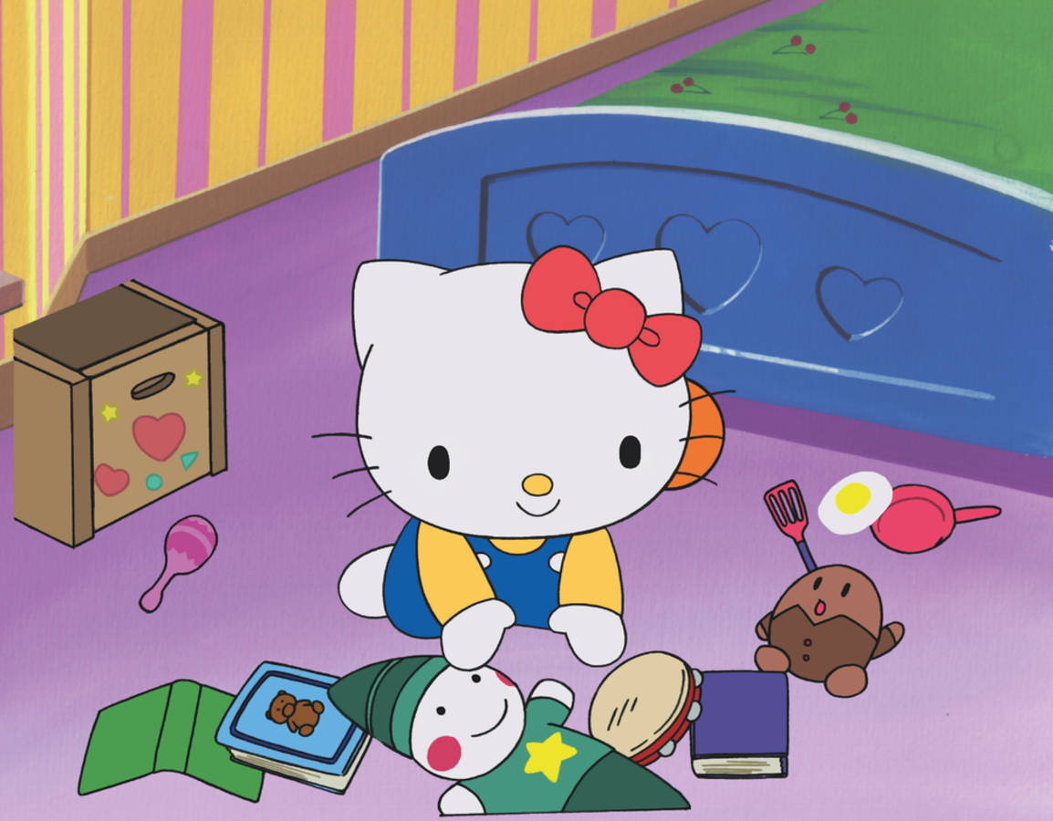 Hello Kitty, purple floor, toys, SD Desktop Wallpaper