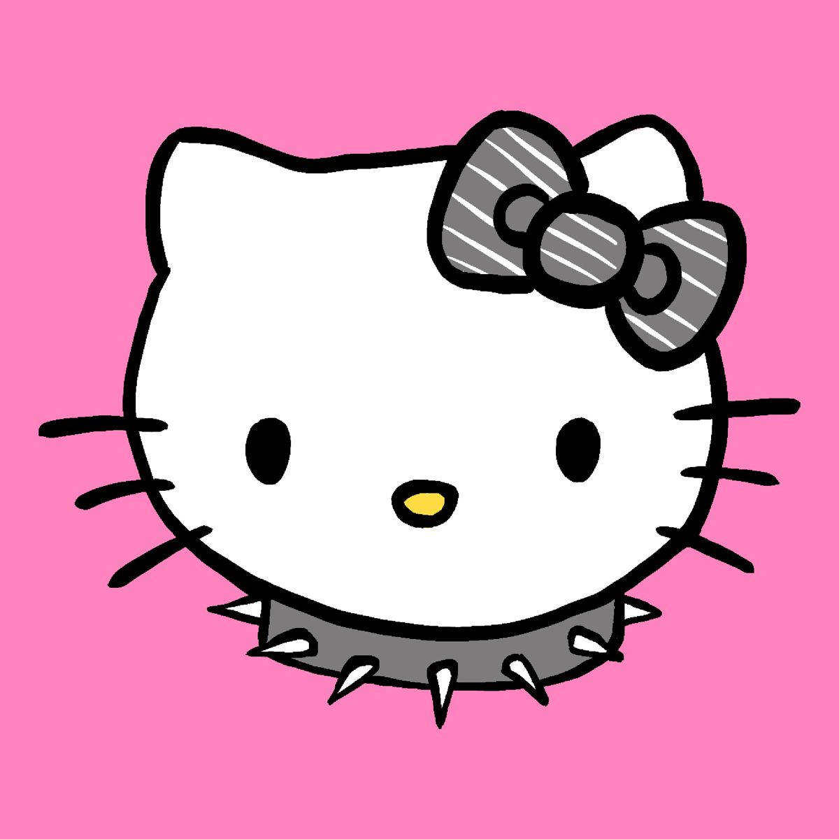 Hello Kitty, choker necklace, striped bow, SD Desktop Wallpaper