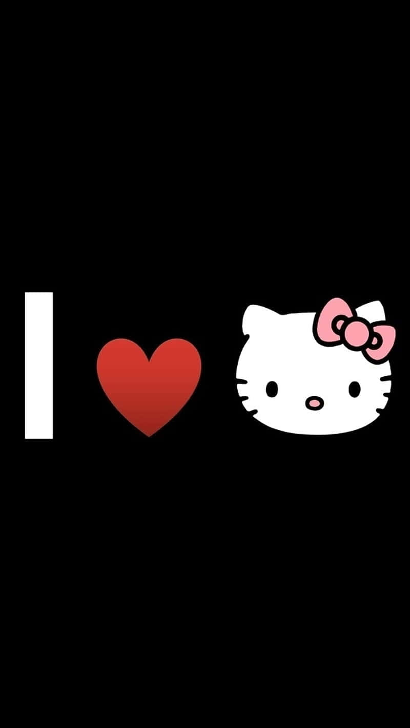 Hello Kitty, pink bow, red heart, HD Phone Wallpaper
