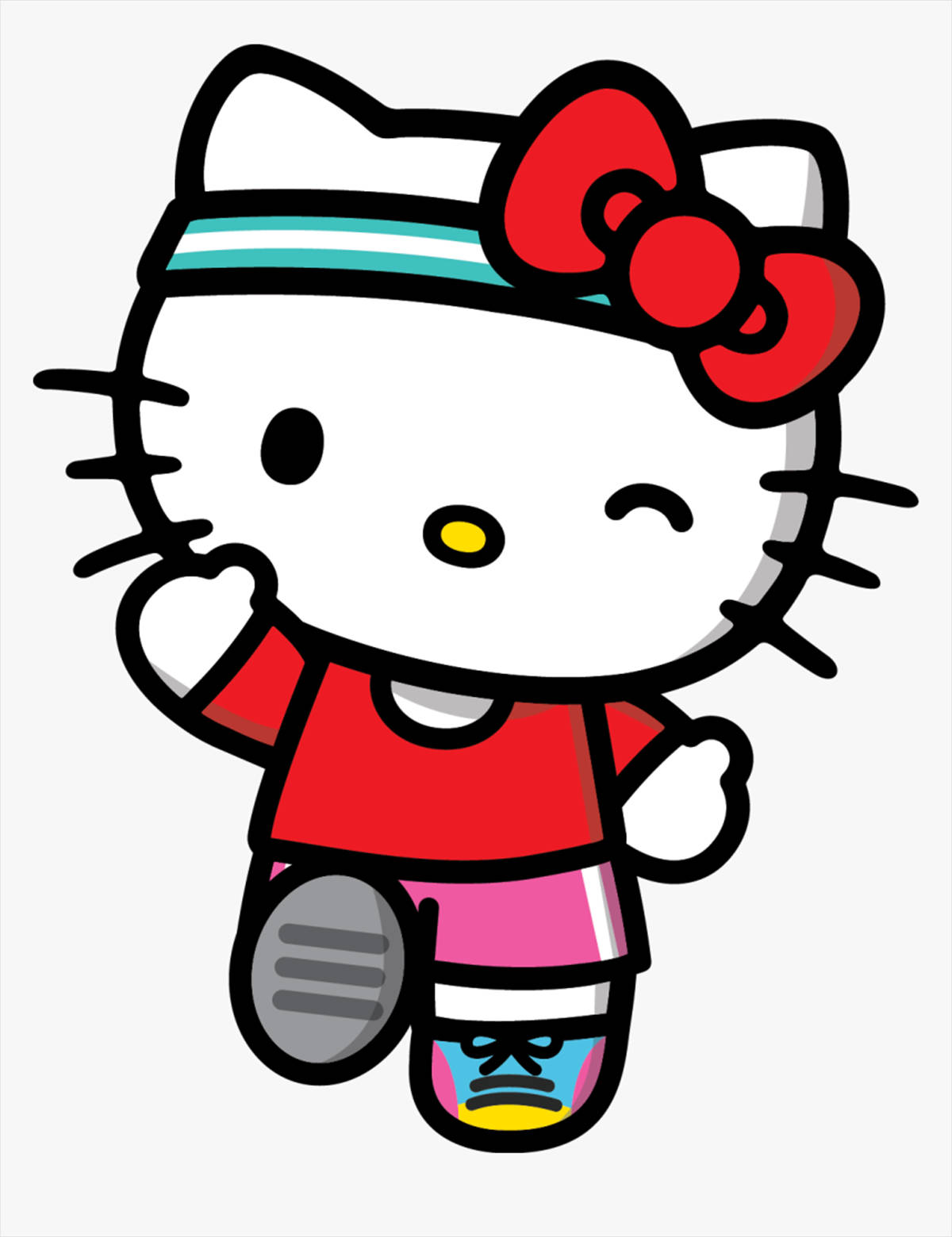Hello Kitty, red shirt, pink shorts, HD Phone Wallpaper