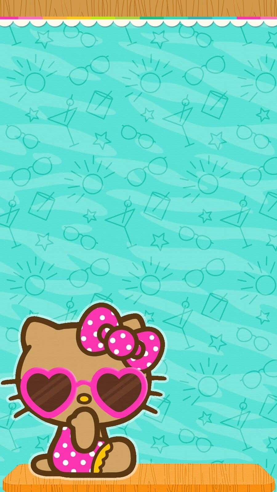 Hello Kitty, pink bow, heart-shaped sunglasses, HD Phone Wallpaper