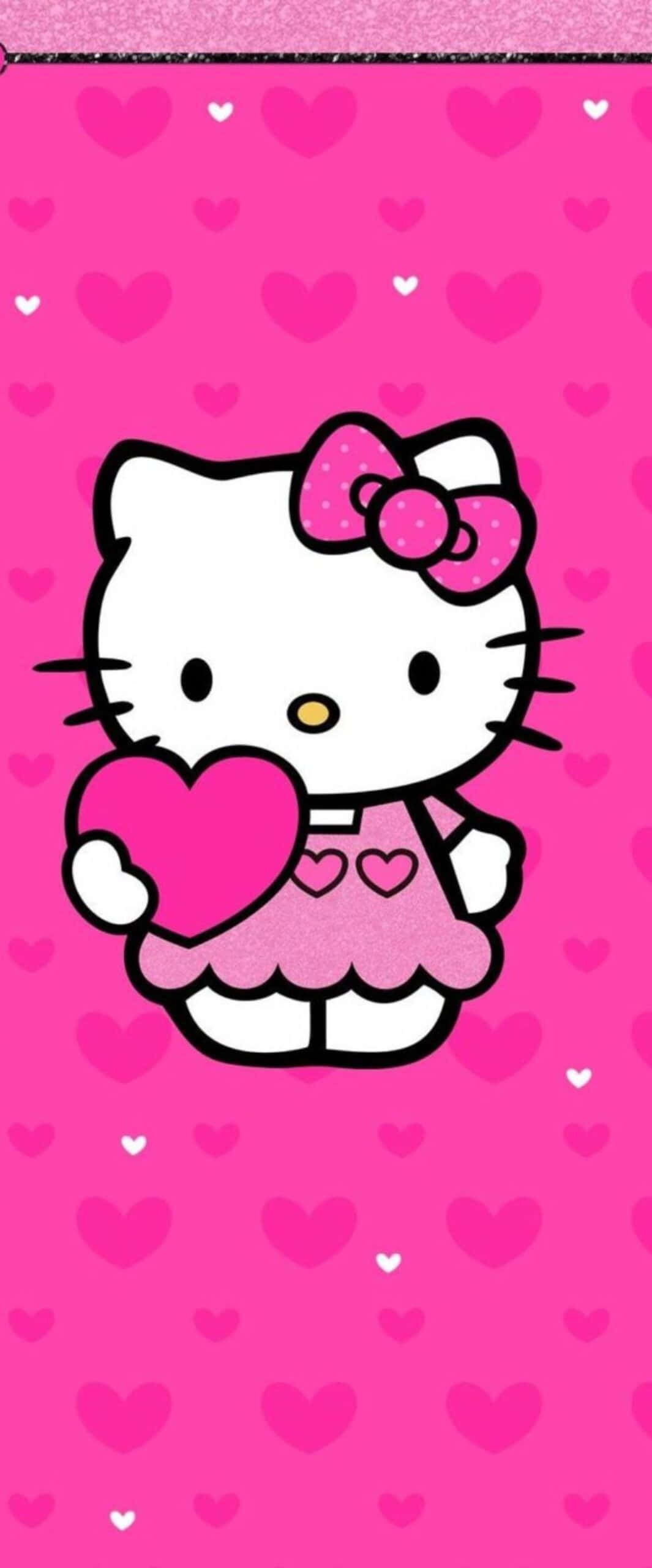 Hello Kitty, pink dress, heart, 2K Phone Wallpaper