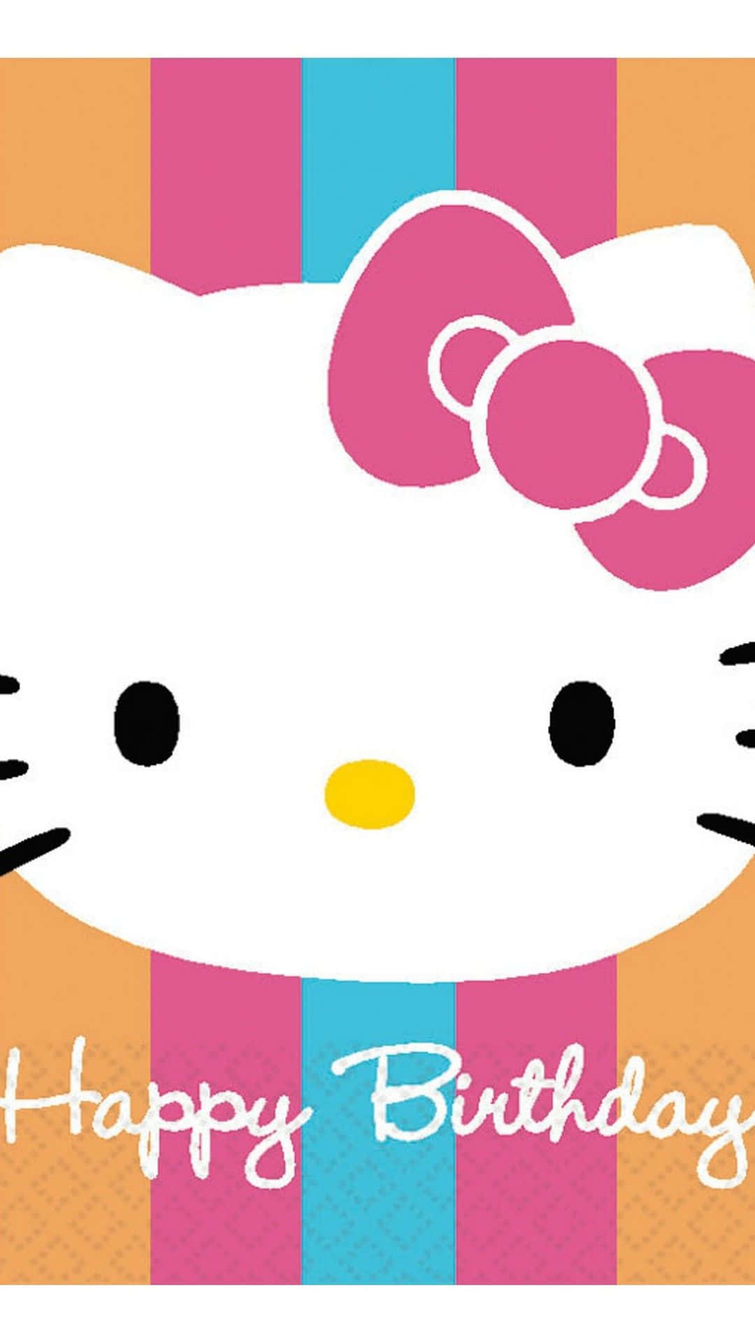 Hello Kitty, pink bow, Happy Birthday, Full HD Phone Wallpaper
