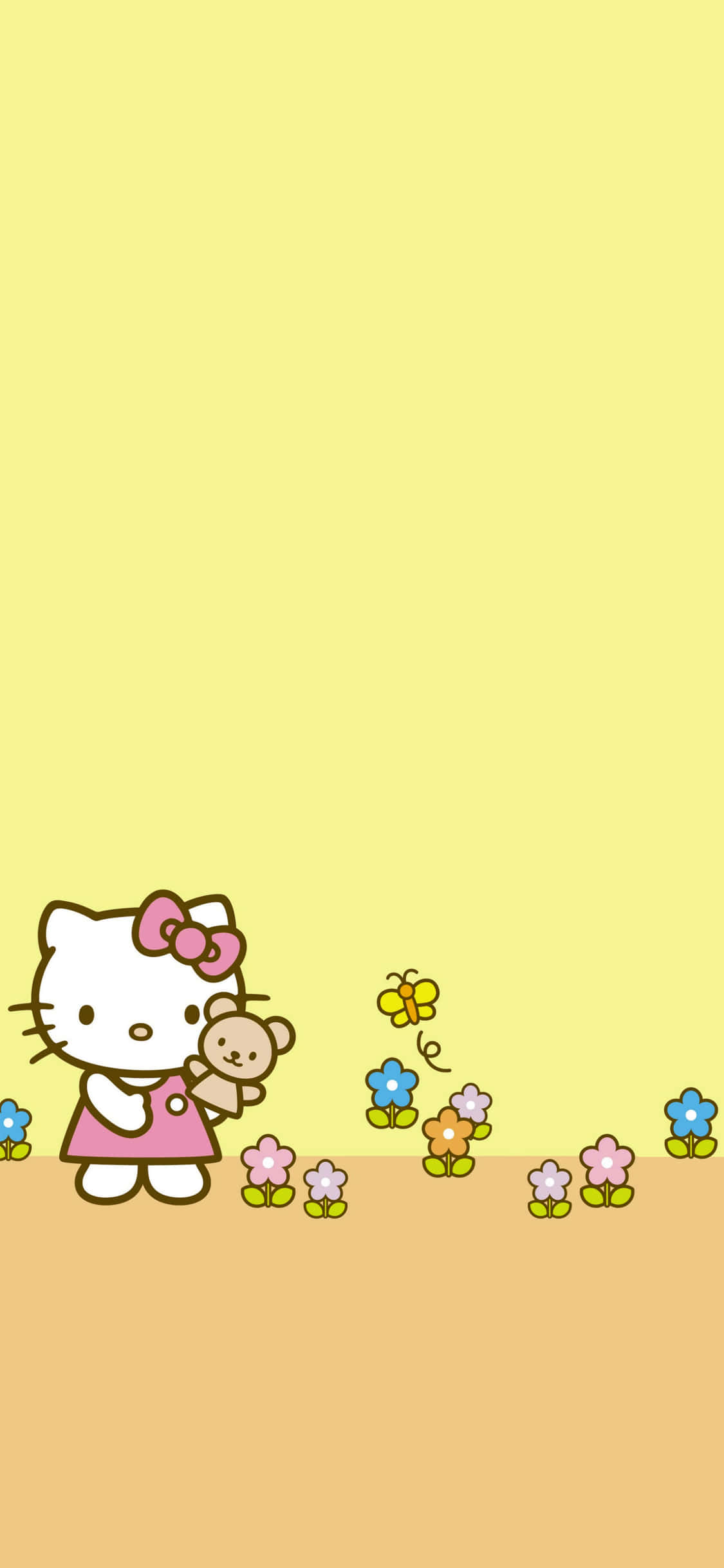 Hello Kitty, pink dress, teddy bear, Full HD Phone Wallpaper