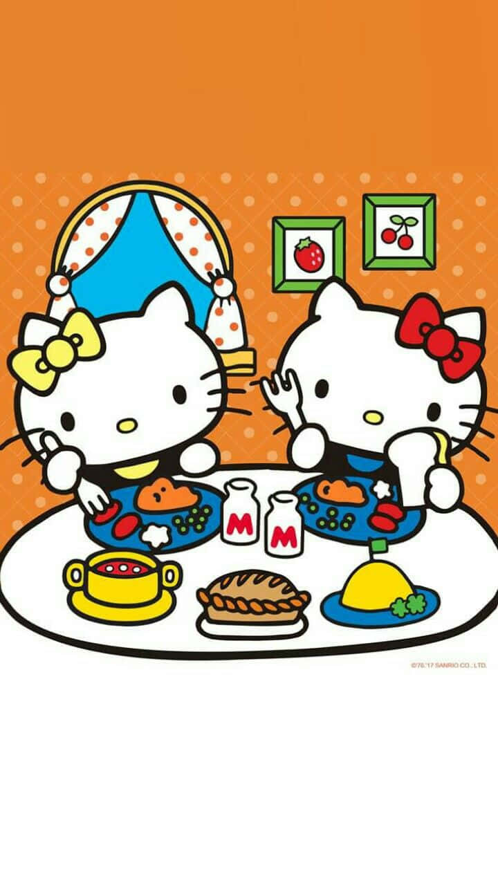 Hello Kitty, Thanksgiving, dining scene, HD Phone Wallpaper