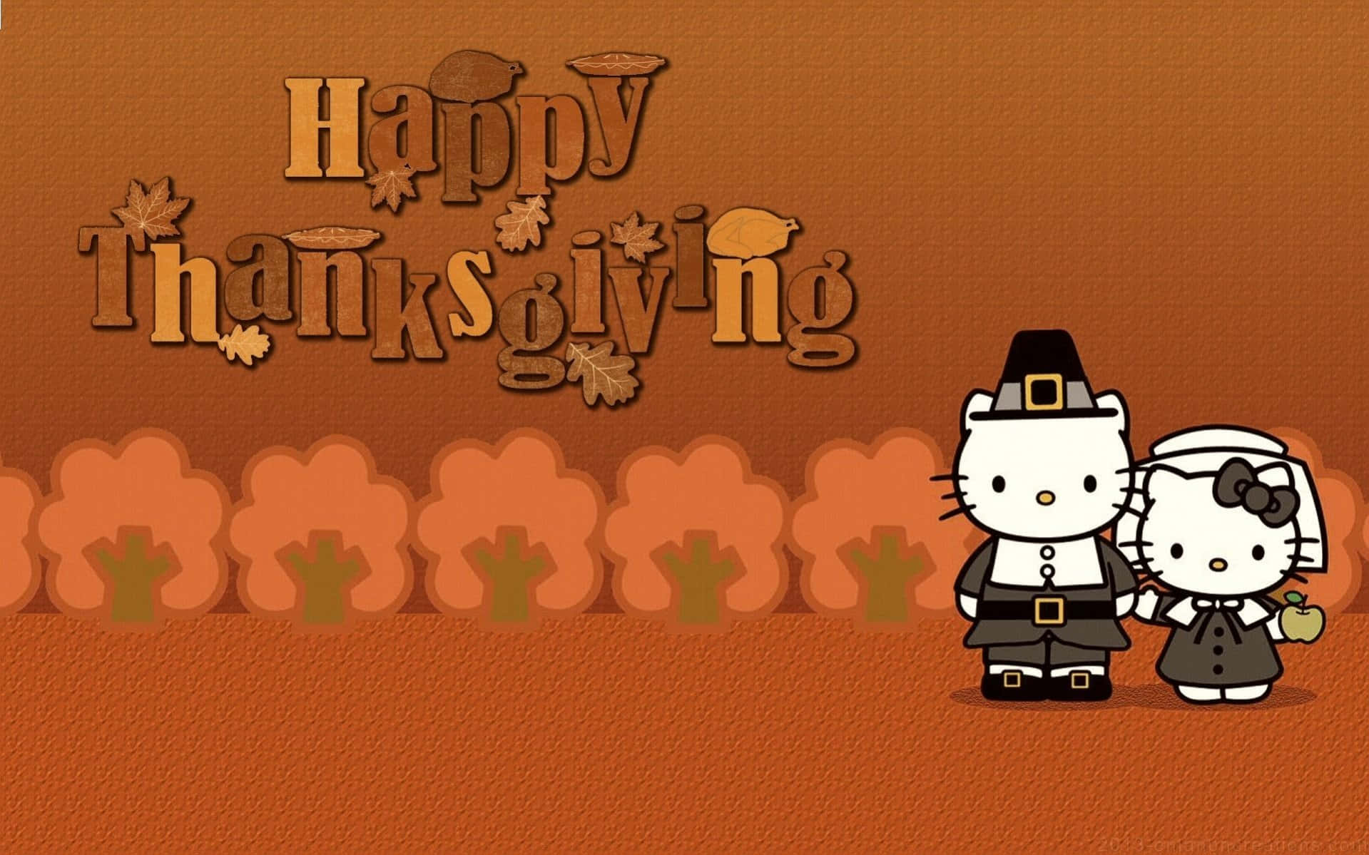Hello Kitty, pilgrims, Happy Thanksgiving, HD Desktop Wallpaper