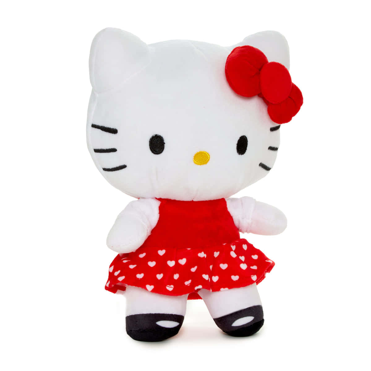 Hello Kitty, red dress with white hearts, red bow, SD Desktop Wallpaper