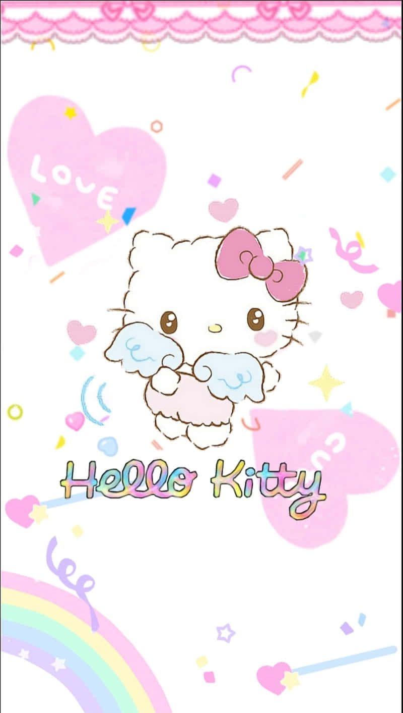 Hello Kitty, angel wings, pink bow, HD Phone Wallpaper