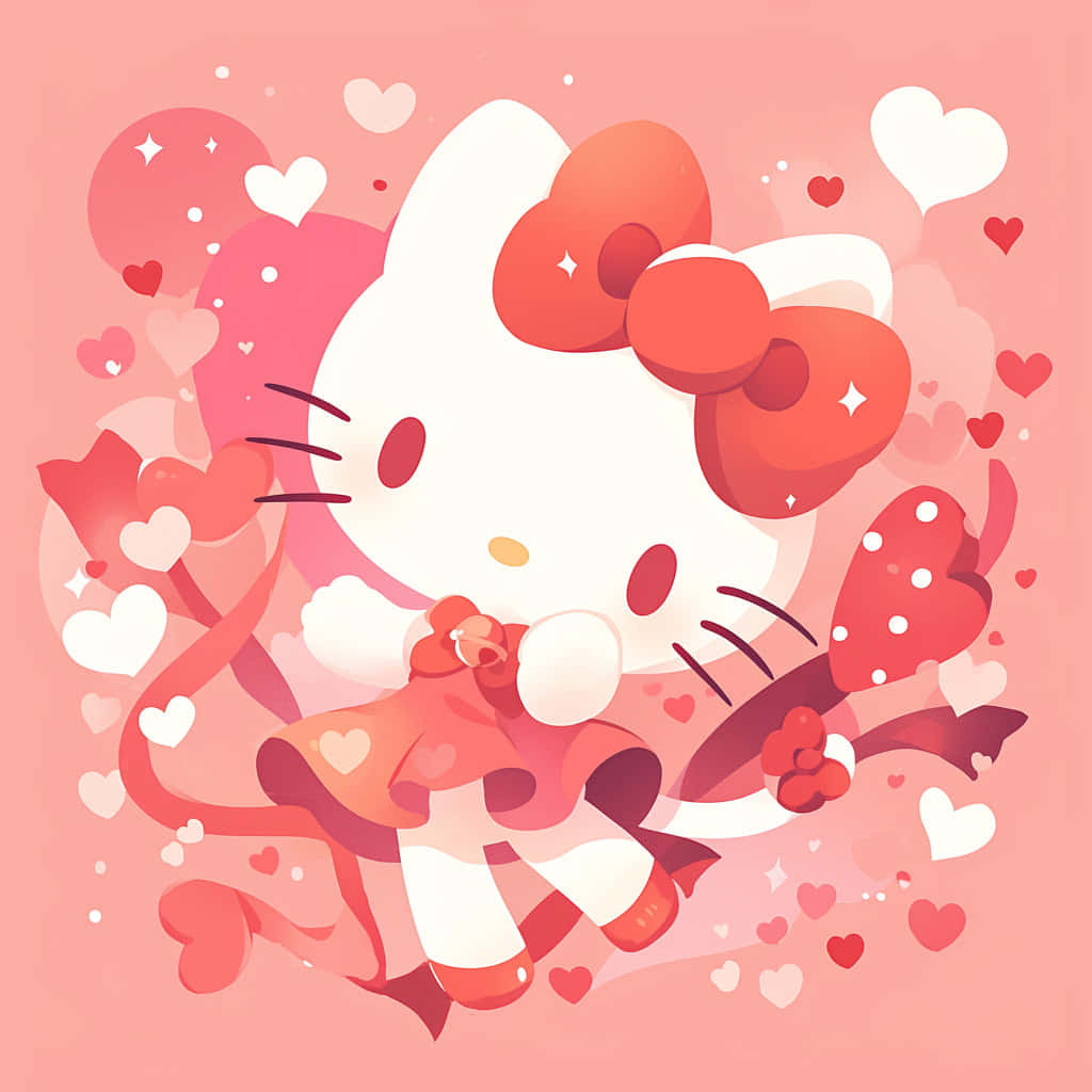 Hello Kitty, Valentines Day, red dress, SD Desktop Wallpaper